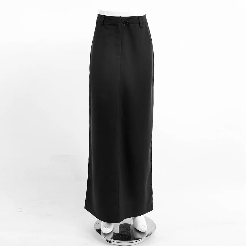 Evelina - Elegant maxi-nederdel med knapper