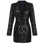 Evelina - pailletter blazer romper med dobbeltradet design