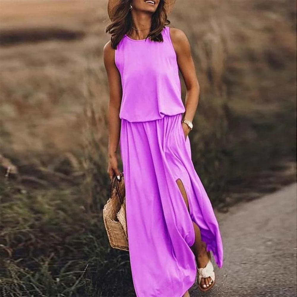 MODA Elegant maxikjole med elastisk linning
