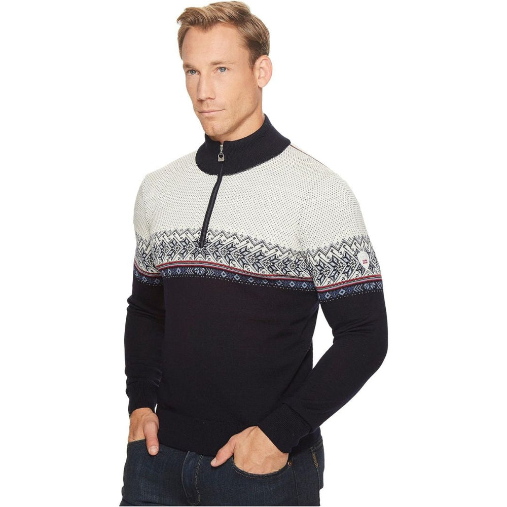 Ethan - Nordisk Mønster Zip-Up Sweater med Ståkrave