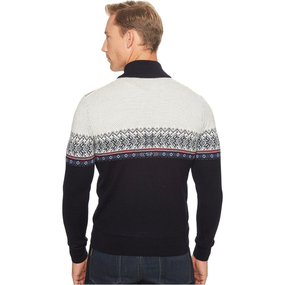 Ethan - Nordisk Mønster Zip-Up Sweater med Ståkrave