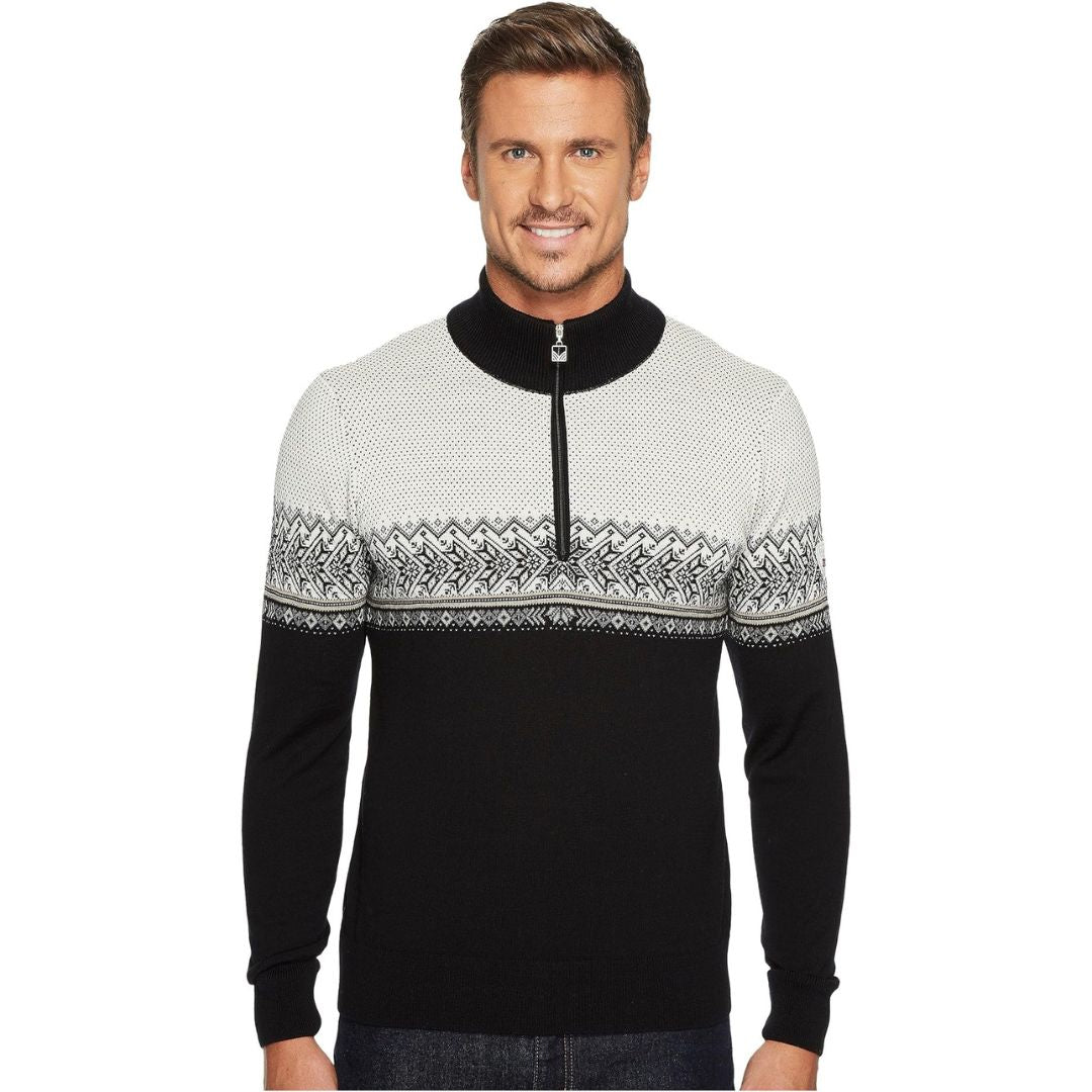 Ethan - Nordisk Mønster Zip-Up Sweater med Ståkrave