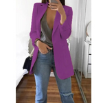 MODA khaki farve lang dame blazer