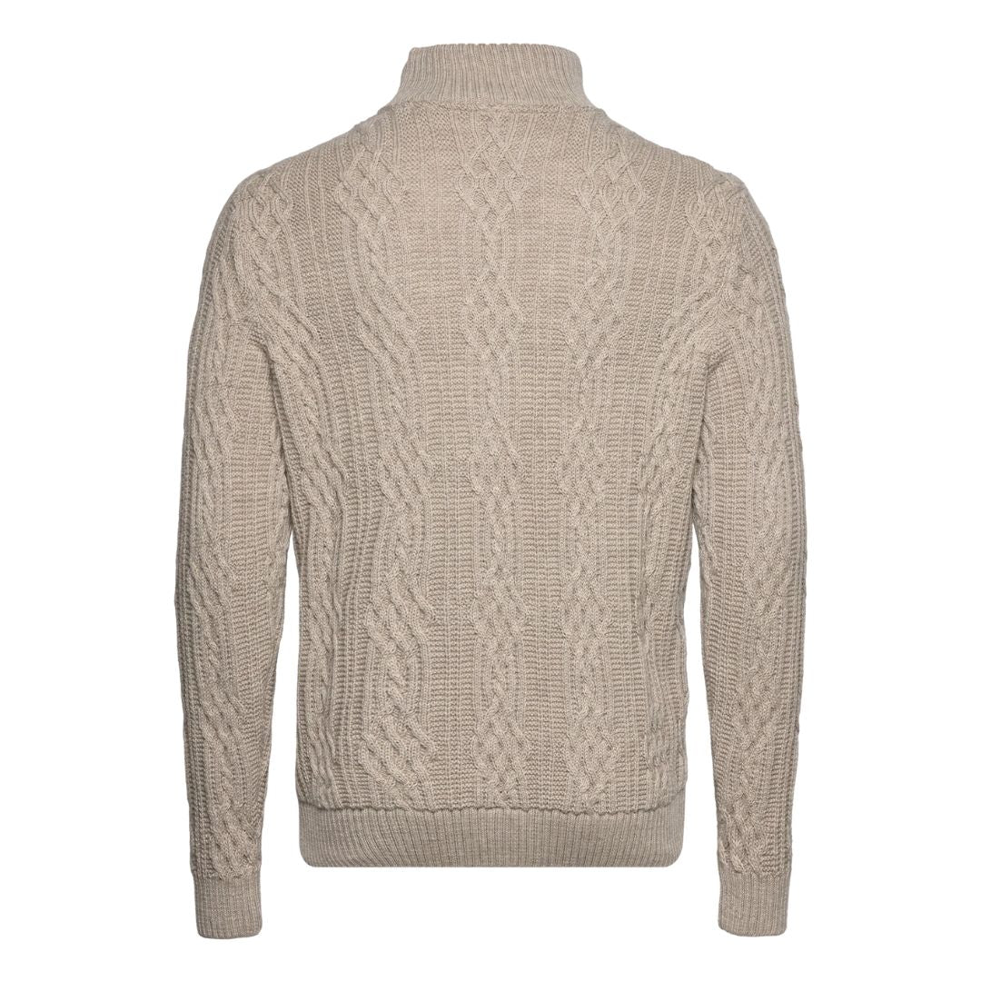 Noah - Klassisk Kabelstrikket Rullekrave Sweater i Creme