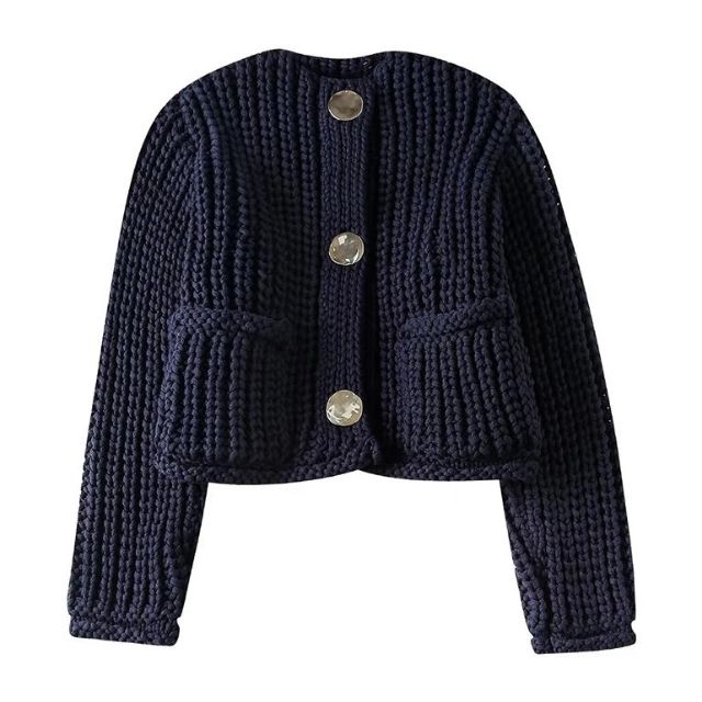 Harper - Chunky strik cardigan med store knapper