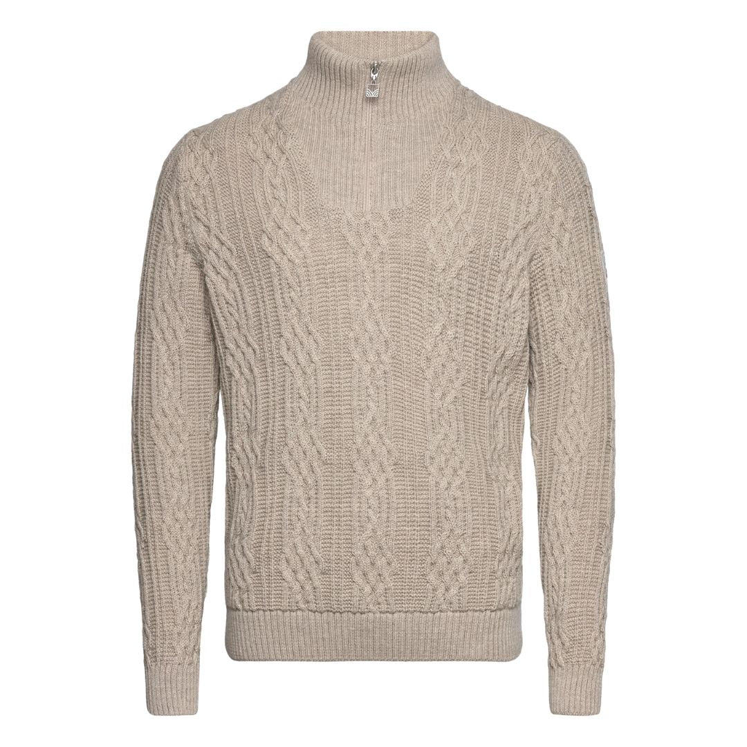 Noah - Klassisk Kabelstrikket Rullekrave Sweater i Creme