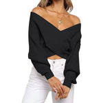 Angelica - Hyggelig Off-Shoulder Strik Sweater i Elfenben