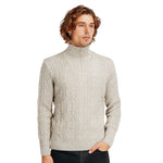 Noah - Klassisk Kabelstrikket Rullekrave Sweater i Creme