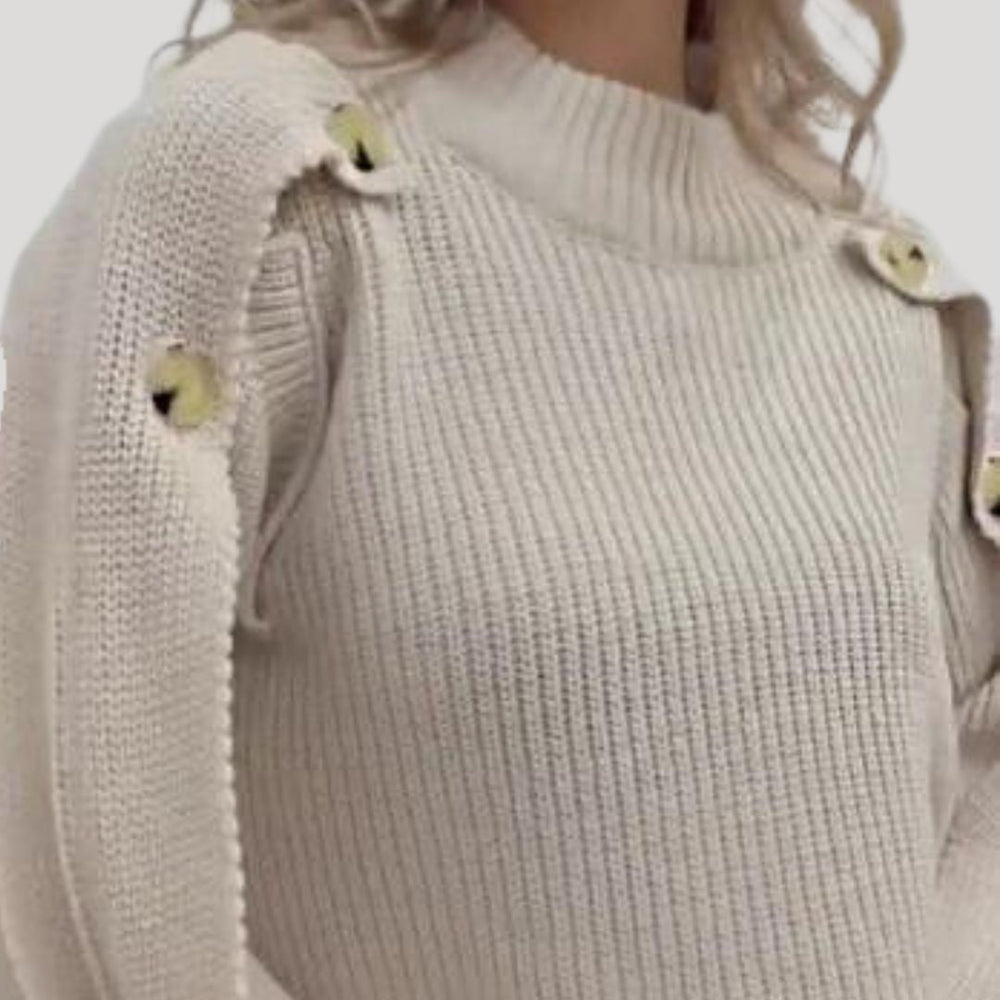 Haleigh - Afslappet sweater med knaplukning