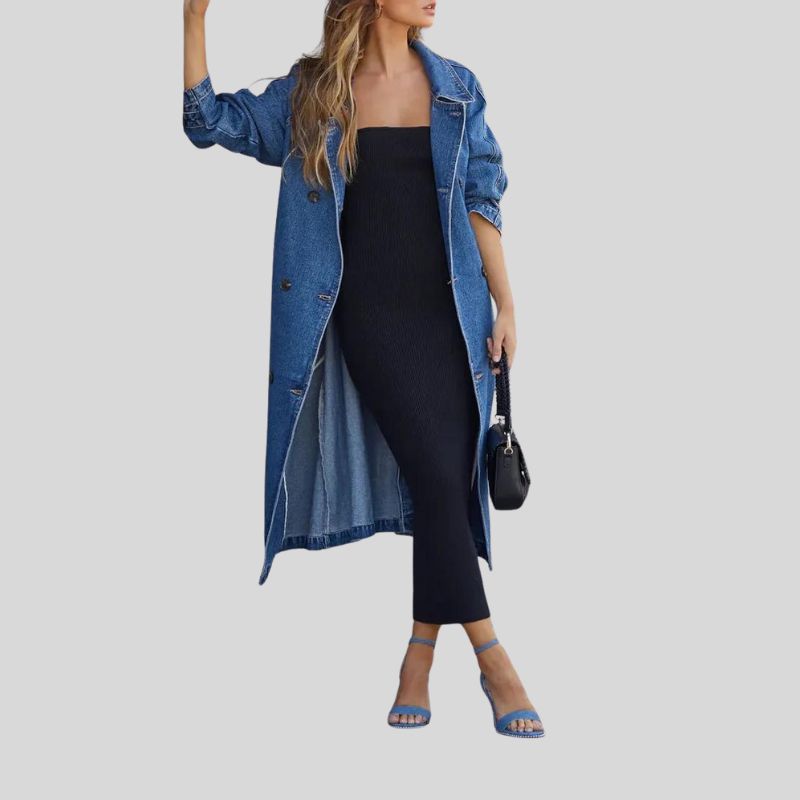 Evelina - Chic denimfrakke med brugt look