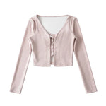 Isla - Moderigtig bustier top med matchende cardigan med knapper