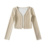 Isla - Moderigtig bustier top med matchende cardigan med knapper