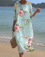 SofiaGreco Elegant blomstret kjole