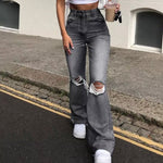 Clara - Højtaljede Ripped Bootcut Jeans