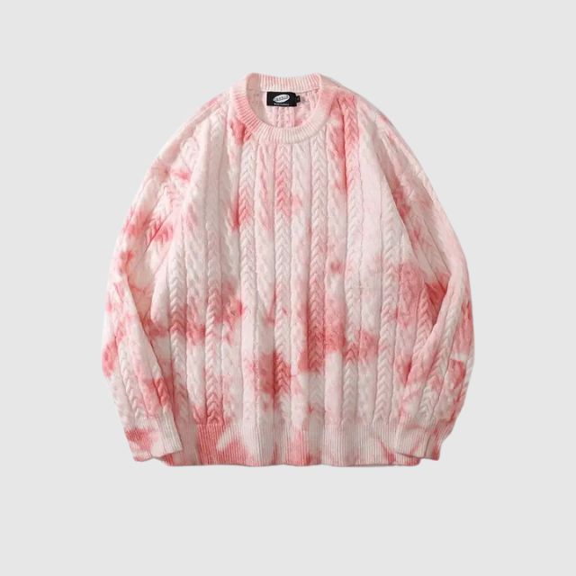 Grayson - Tie-Dye Cable Knit Jumper med rund hals