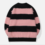 Mila - Fluffy mohair sweater med striber