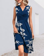 Alina - Elegant ærmeløs blomstret kjole