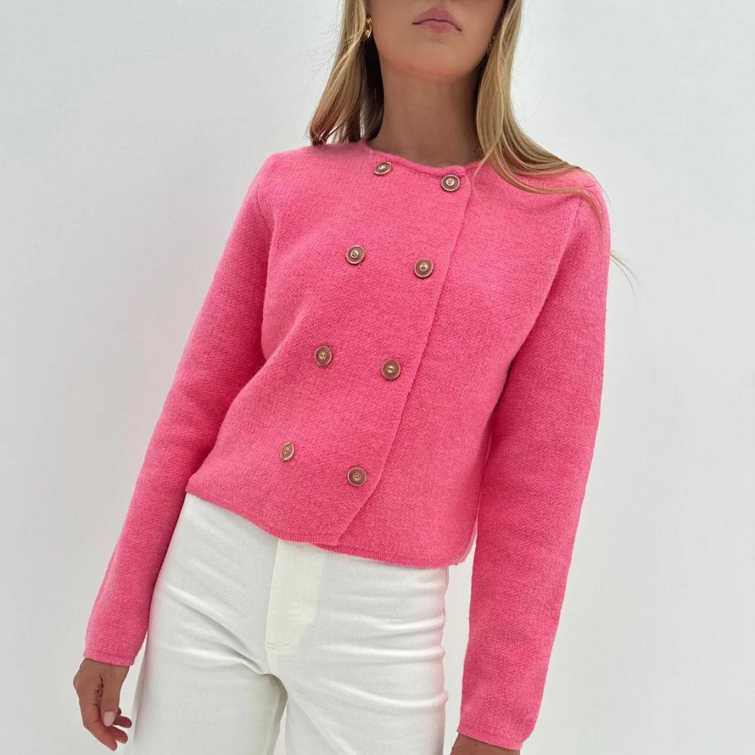 Sophia - Chic Pink Dobbeltbrystet Jakke