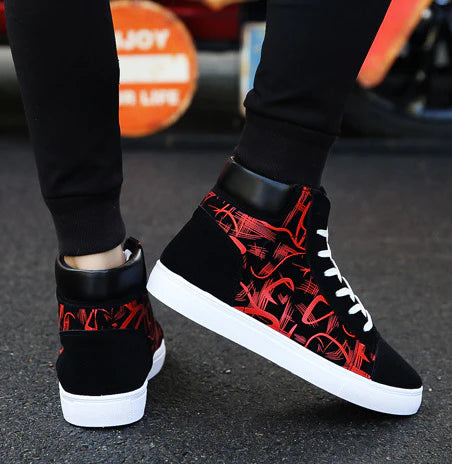 Finn - Graffiti high-top plimsolls