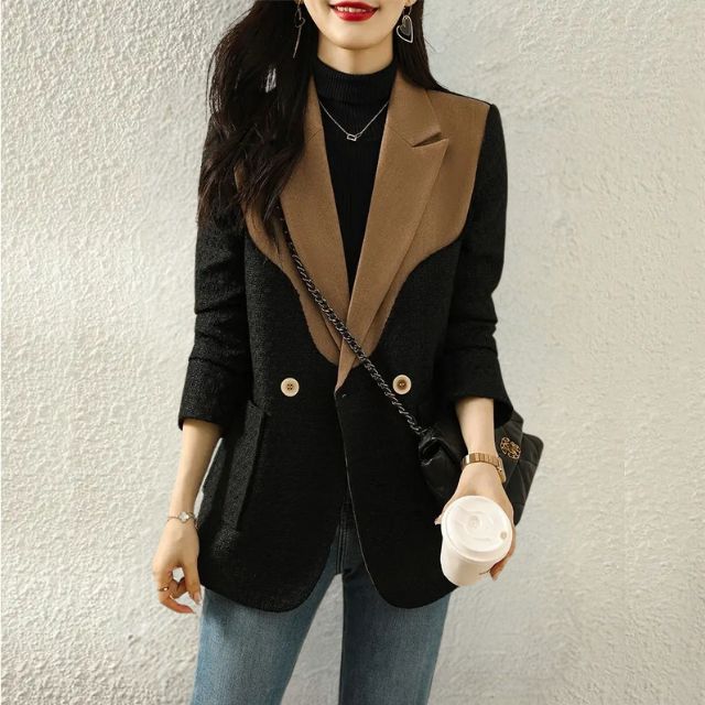 Veronica - Chic blazer med kontrasterende revers