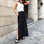 Evelina - Elegant maxi-nederdel med knapper