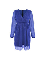 Imelda elegante V-hals glimmerkjole