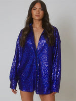 Oversized glitterbluse til kvinder