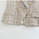 Mia - Chic Tweed Blazer med Dobbeltbrystet Design