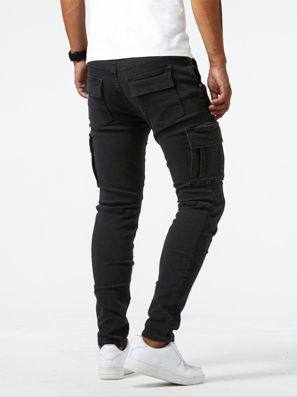 Cargo Jeans med Slim Fit | Praktiske Lommer | Strækbart Materiale