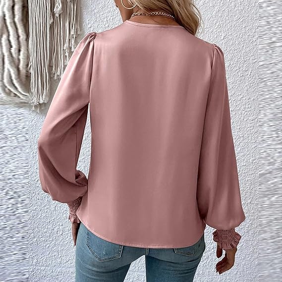 Vivien - Feminin elegance: elegant draperet crossover-bluse med V-udskæring