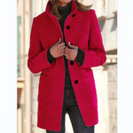MODA Stående krave vintage uld frakke dame