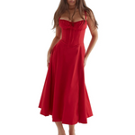 MODA Blomstret bustier-kjole med taljeformning