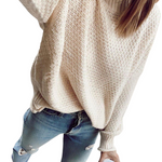 Harper - Chunky Strikket Rullekrave Sweater i Creme