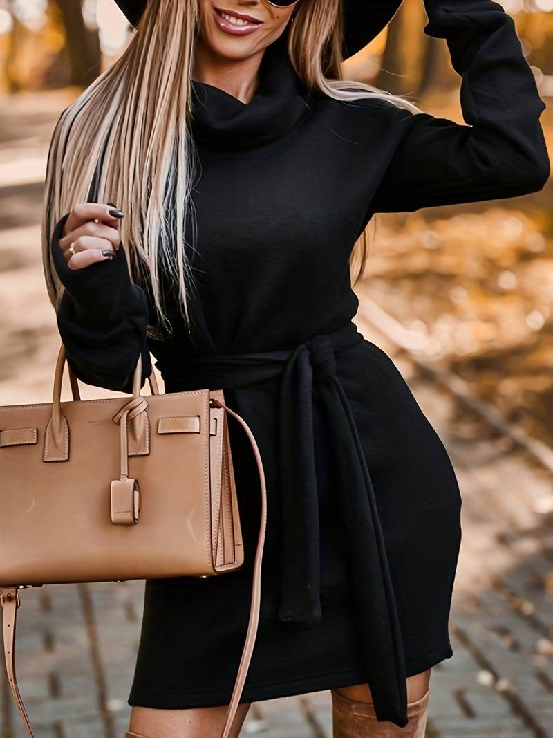 Claire - Kjole Med Rullekrave