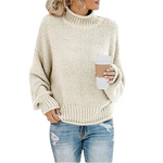 Harper - Chunky Strikket Rullekrave Sweater i Creme