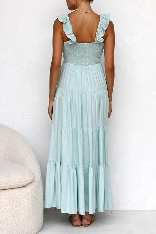 Boheme Maxi Kjole med Flæsedetaljer | Let & Luftig | Sommerfavorit