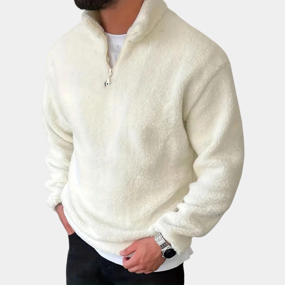 Yann - Stilfuld herresweater med lynlås