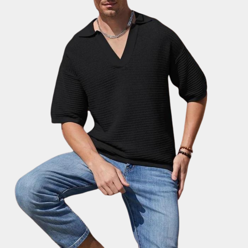 Sommer t-shirt til mænd med v-hals - Elias