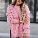 Lang varm strikket sweater