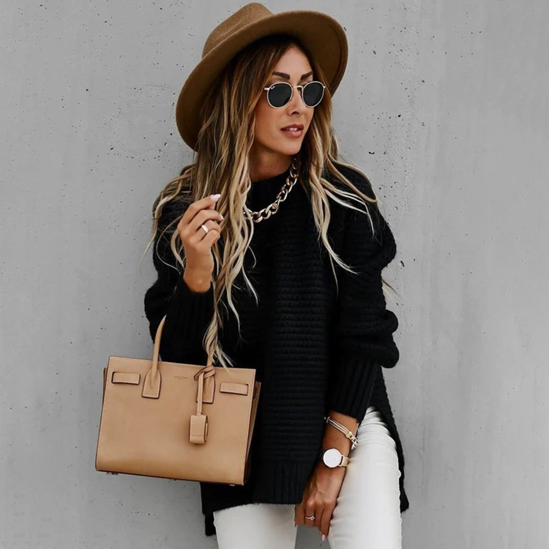 Lang varm strikket sweater