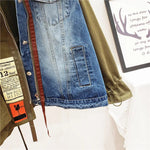 Maverick - hybrid denim og army jakke med patches