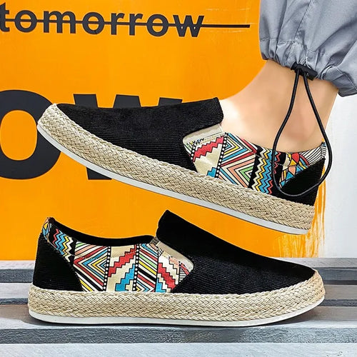 Nico - Slip-on espadriller med etnisk mønster