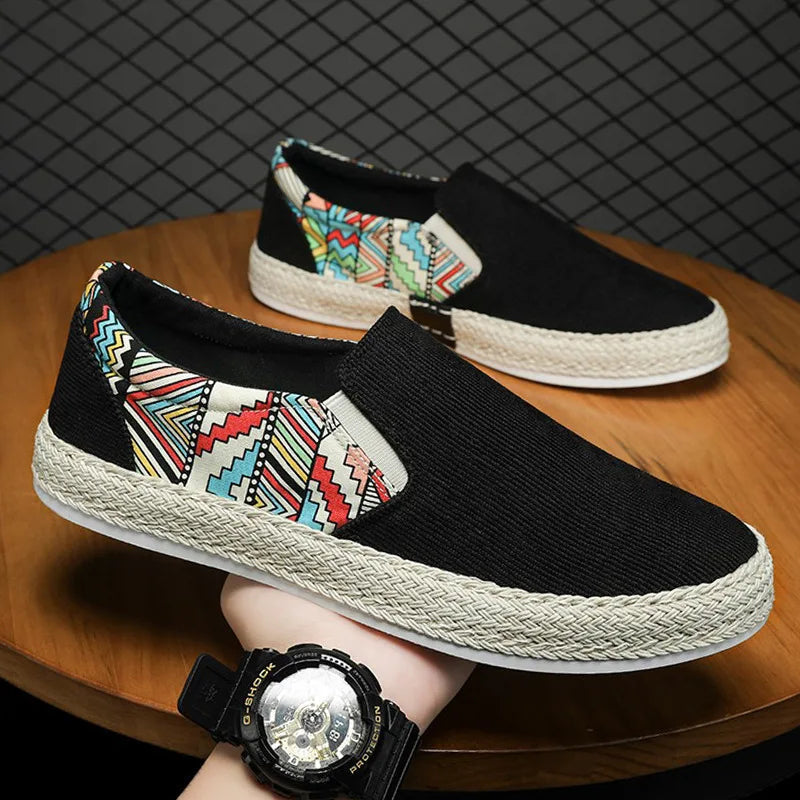 Nico - Slip-on espadriller med etnisk mønster