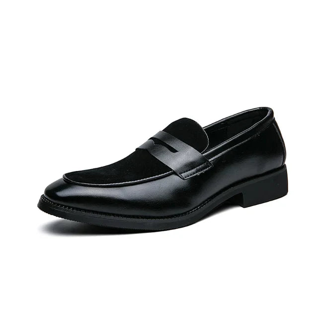 Adrian - Elegante loafers i ruskind og læder