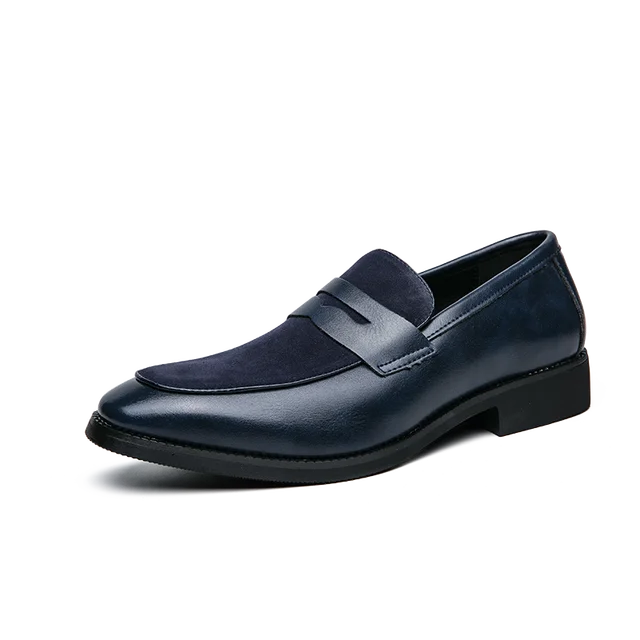 Adrian - Elegante loafers i ruskind og læder