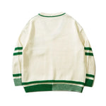 Everett - varsity sweater med stribede manchetter og monogram