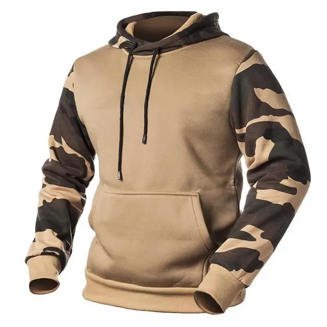 Maverick - hættetrøje med camouflage print ærmer