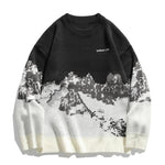 Sierra - Strikket sweater med monokromt landskabsdesign