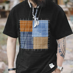 Carter - Trendy patchwork t-shirt med kunstneriske firkanter