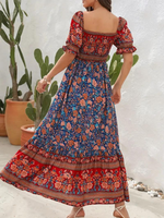 Maxi Kjole - Blomstret - Off Shoulder - Sommerkjole - Maxi-Søndagskjole